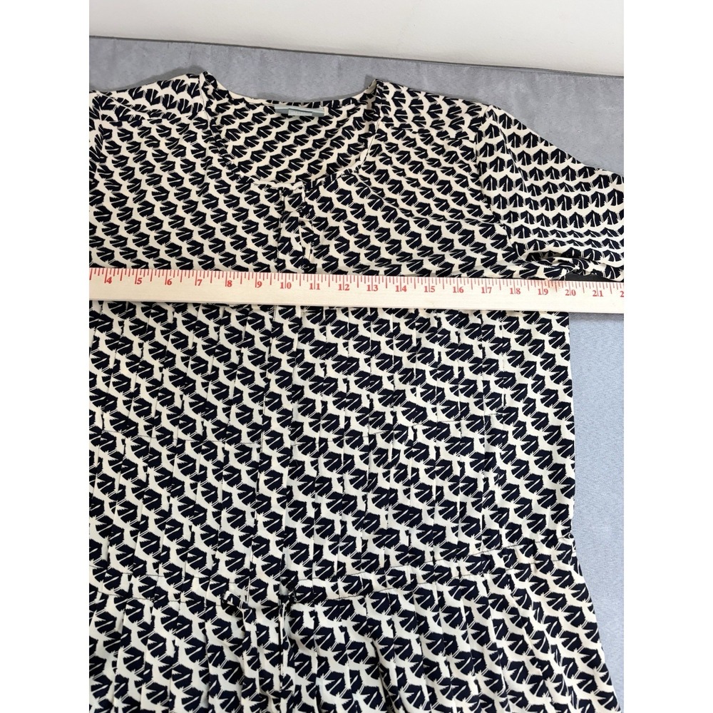 Maeve Anthropologie Selva Button Front Dropwaist‎ Bird Print Tunic Top L Peplum - Picture 4 of 14